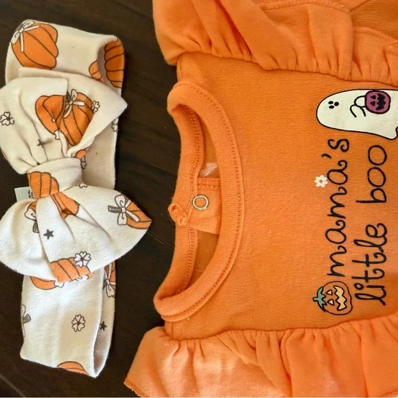 Orange and White Halloween Themed Kids Bundle 3-6 Months - Picture 10 of 12